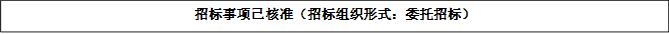 招標(biāo)事項(xiàng)已核準(zhǔn)（招標(biāo)組織形式：委托招標(biāo)）